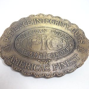 Police Brass Belt Buckle